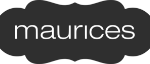 Black logo of Maurices, featuring the brand name in lower-case letters inside an ornate, cloud-shaped outline. The simple and elegant design gives a modern and stylish feel, akin to meticulously crafted commercial painting services that elevate any space's exterior and interior ambiance.